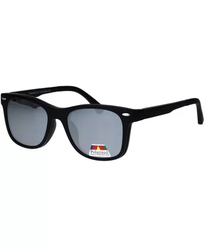 Polarized Magnetic Clip On Shade Sunglasses Bifocal Reading Glasses - Black Silver Mirror - CI18ICIH797 $12.35 Rectangular