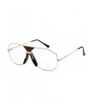 Gold Designer Clear Hillside Eyeglasses UV Protection - Gold - CY180WTU4I5 $10.77 Aviator