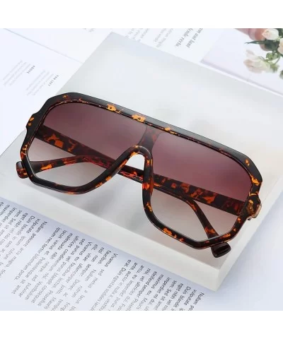 Big Square Sunglasses Women Vintage Oversized Sun Glasses Goggles Fashion Eyewear UV400 Oculos 9030 - CQ197Y6HU09 $23.23 Oval