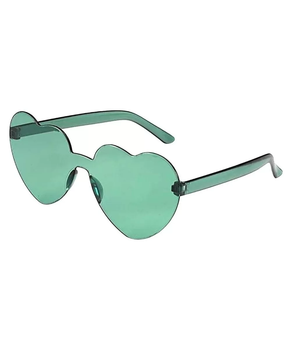 Rimless Sunglasses Transparent Frameless Glasses - Army Green - CF199ZKZX7I $8.00 Rimless