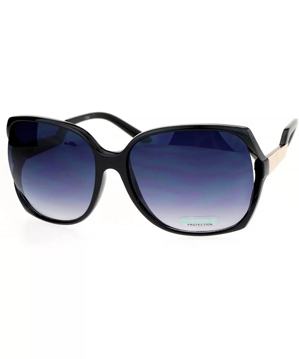 Side Expose Lens Butterfly Plastic Diva Womens Sunglasses - Black Gold Smoke - CT12NYLR2VV $7.62 Butterfly