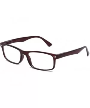 Unisex Translucent Simple Design No Logo Clear Lens Glasses Squared Fashion Frames - Brown - CN11LA5265R $7.44 Oversized