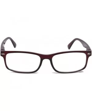 Unisex Translucent Simple Design No Logo Clear Lens Glasses Squared Fashion Frames - Brown - CN11LA5265R $7.44 Oversized