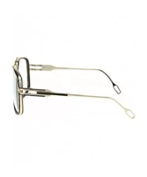 Mens Retro Racer Geeky Nerd Mobster Clear Lens Eye Glasses - Gold Tortoise - CE18R0ZMHDN $13.04 Rectangular