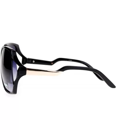 Side Expose Lens Butterfly Plastic Diva Womens Sunglasses - Black Gold Smoke - CT12NYLR2VV $7.62 Butterfly