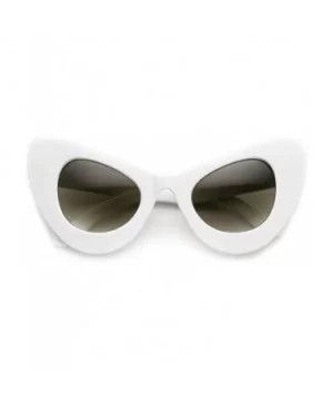 High Fashion Bold Oversized Women's Cat Eye Sunglasses (White) - CO11KBATY89 $7.67 Oversized