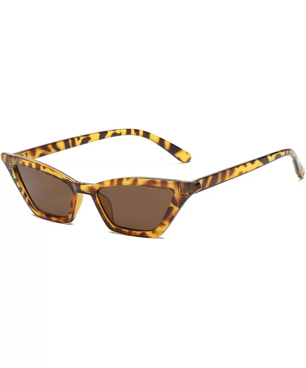 Small Cat Eye Sunglasses Vintage Square Shade Women Eyewear B2291 - Leopard - CE180LA78YO $9.59 Cat Eye