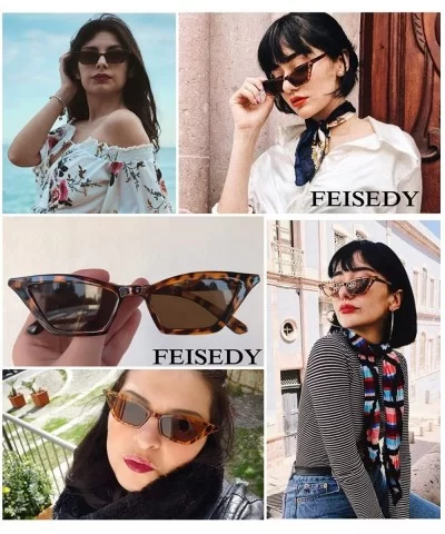 Small Cat Eye Sunglasses Vintage Square Shade Women Eyewear B2291 - Leopard - CE180LA78YO $9.59 Cat Eye