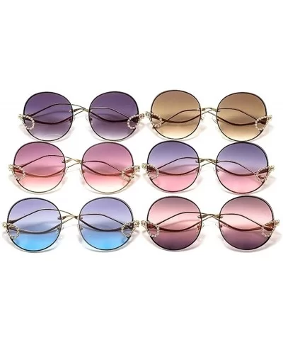 Vintage Round Sunglasses for Women 2020 Fashion Luxury Diamond Gradient Eyewear Ladies Chic Sun Glasses - Grey - CA192YUD6Q3 ...