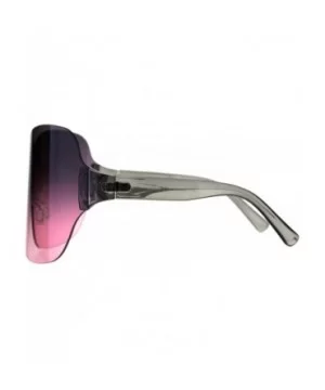 Large Coverage Mask Style Shield Gradient Futuristic Sunglasses - Black Pink - CO18CX0HGE6 $9.28 Shield