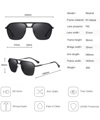 Polarized Sunglasses for Men Women Oversized Aviator Sun Glasses UV400 Protection Driving Fishing Sport Outdoor - CV197ZDH8S4...