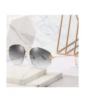 Fashion Big Name Sunglasses New Sunglass Street Photo Joker Sunglasses - Gold Box Double Tea - CY18TKL0ODU $7.38 Goggle