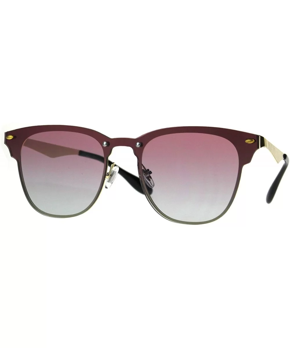 Designer Fashion Sunglasses Trendy Rims Behind Lens Style UV 400 - Gold (Pink Grey) - C0189SUR7RD $5.74 Square