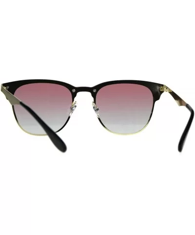 Designer Fashion Sunglasses Trendy Rims Behind Lens Style UV 400 - Gold (Pink Grey) - C0189SUR7RD $5.74 Square