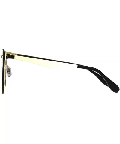 Designer Fashion Sunglasses Trendy Rims Behind Lens Style UV 400 - Gold (Pink Grey) - C0189SUR7RD $5.74 Square