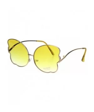 Womens Swan Wing Metal Rim Drop Temple Retro Fashion Sunglasses - Gold Yellow - C618ICXCW4R $7.26 Butterfly