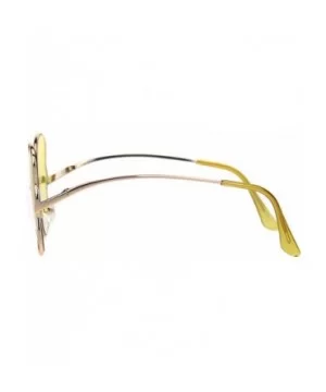 Womens Swan Wing Metal Rim Drop Temple Retro Fashion Sunglasses - Gold Yellow - C618ICXCW4R $7.26 Butterfly