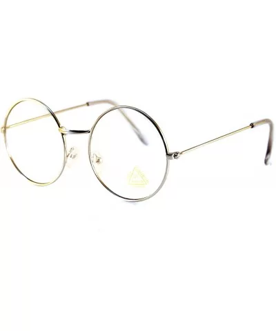 Minimalist Metal Round Clear Eyeglasses UV Protection A068 A118 - (Round) Silver - CR180TN5ZG5 $7.63 Round