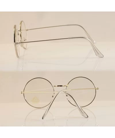 Minimalist Metal Round Clear Eyeglasses UV Protection A068 A118 - (Round) Silver - CR180TN5ZG5 $7.63 Round