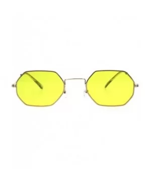 Mens Vintage Octagonal Metal Rim Pimp Color Len Sunglasses - Gold Yellow - CV18H4LAX9A $5.06 Rectangular