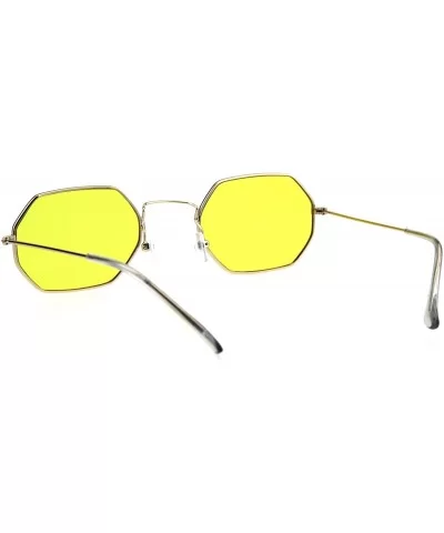 Mens Vintage Octagonal Metal Rim Pimp Color Len Sunglasses - Gold Yellow - CV18H4LAX9A $5.06 Rectangular