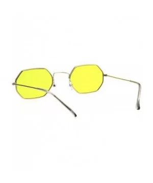 Mens Vintage Octagonal Metal Rim Pimp Color Len Sunglasses - Gold Yellow - CV18H4LAX9A $5.06 Rectangular