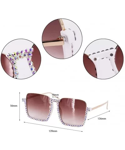 Sparkling Crystal Round Sunglasses UV Protection Rhinestone Sunglasses - Brown - CB197009Z7T $11.26 Cat Eye