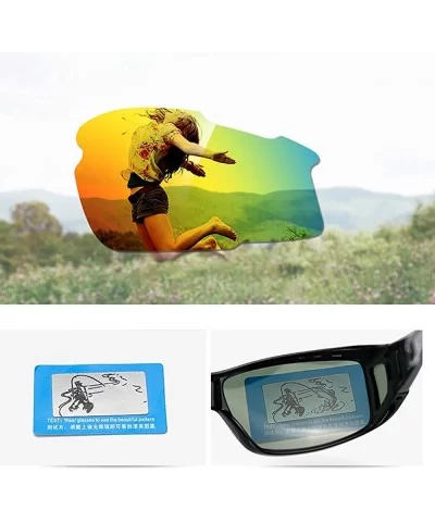 Polarized Rectangular Glasses Sunglasses Protection - Black Frame Dark Blue Lens - CB18GA5K33E $13.36 Shield