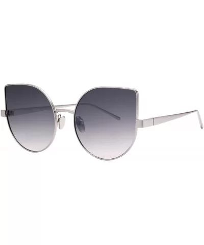 Cat Eye Mirrored Flat Lenses Light Metal Frame Women Sunglasses 5273 - Silver Frame Gray Lenses - C717Z6XHRI8 $10.21 Cat Eye