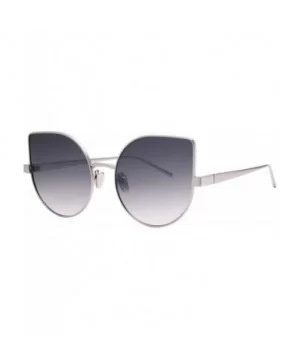 Cat Eye Mirrored Flat Lenses Light Metal Frame Women Sunglasses 5273 - Silver Frame Gray Lenses - C717Z6XHRI8 $10.21 Cat Eye