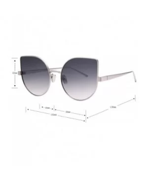 Cat Eye Mirrored Flat Lenses Light Metal Frame Women Sunglasses 5273 - Silver Frame Gray Lenses - C717Z6XHRI8 $10.21 Cat Eye