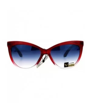 Metal Diecut Floral Jewel Arm Cat Eye Sunglasses - Red - CJ12IVI555T $9.27 Cat Eye