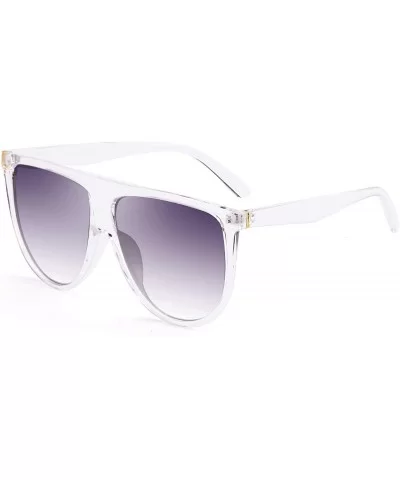 Vintage Large Square Pilot Women Sunglasses Oversized Square Thin Plastic Frame B2499 - Clear - CG194UQEX8N $8.65 Square