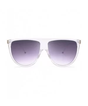 Vintage Large Square Pilot Women Sunglasses Oversized Square Thin Plastic Frame B2499 - Clear - CG194UQEX8N $8.65 Square