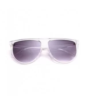 Vintage Large Square Pilot Women Sunglasses Oversized Square Thin Plastic Frame B2499 - Clear - CG194UQEX8N $8.65 Square