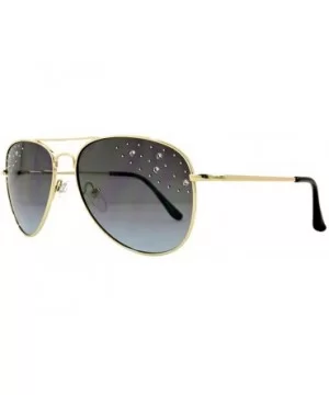 Aviators Mirrored Sunglasses Metal Frame Women Mens UV400 - Charcoal Gold Crysal on Glass - CW18RNKQCS0 $10.96 Aviator