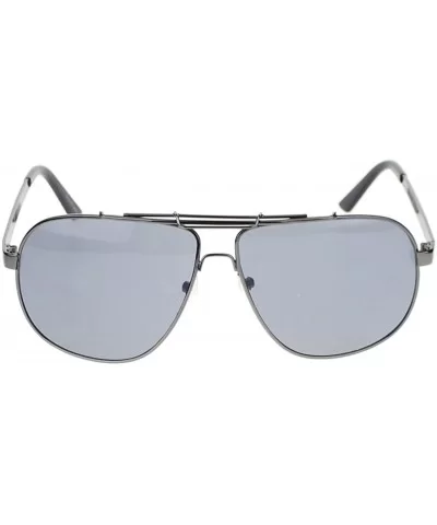 Mens Designer Fashion Sunglasses Metal Square Aviators - Gun Metal - CN11SFUYDHZ $6.25 Square