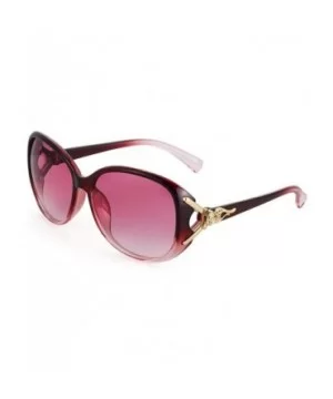 Women Oversized Sunglasses Retro Summer Sun Shades UV400 Protection Eyewear - Red - CZ19999ERU4 $9.52 Rimless