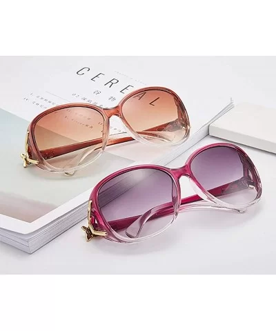 Women Oversized Sunglasses Retro Summer Sun Shades UV400 Protection Eyewear - Red - CZ19999ERU4 $9.52 Rimless