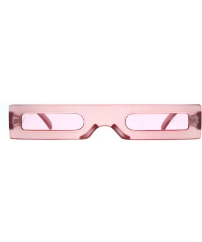 Futuristic Pimp Color 80s Robotic Funk Narrow Rectangle Plastic Sunglasses - Pink - CJ18HM6ZAXU $6.81 Square