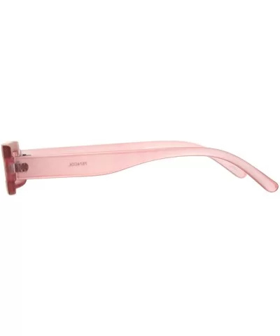 Futuristic Pimp Color 80s Robotic Funk Narrow Rectangle Plastic Sunglasses - Pink - CJ18HM6ZAXU $6.81 Square