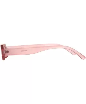 Futuristic Pimp Color 80s Robotic Funk Narrow Rectangle Plastic Sunglasses - Pink - CJ18HM6ZAXU $6.81 Square