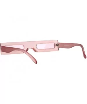 Futuristic Pimp Color 80s Robotic Funk Narrow Rectangle Plastic Sunglasses - Pink - CJ18HM6ZAXU $6.81 Square