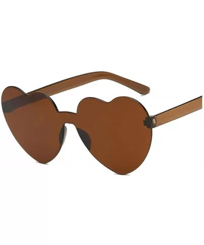 Love Heart Sunglasses Women New Fashion Cute Sexy Retro Cat Eye Vintage Cheap Sun Glasses Red Female - Brown - CV198A64TXS $2...