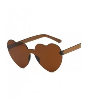 Love Heart Sunglasses Women New Fashion Cute Sexy Retro Cat Eye Vintage Cheap Sun Glasses Red Female - Brown - CV198A64TXS $2...