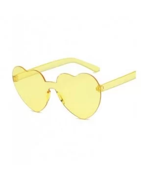 Love Heart Sunglasses Women New Fashion Cute Sexy Retro Cat Eye Vintage Cheap Sun Glasses Red Female - Brown - CV198A64TXS $2...