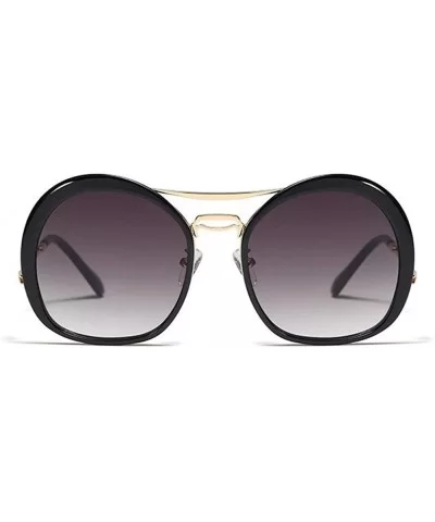 Irregular Round Frame Sunglasses for Men and Women UV400 - C2 Clear Gray Brown - CN1987AGIDQ $14.11 Round