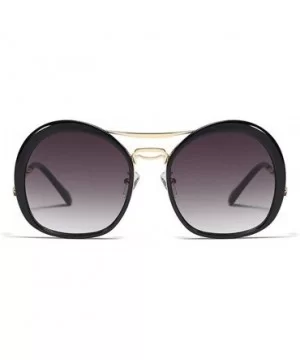 Irregular Round Frame Sunglasses for Men and Women UV400 - C2 Clear Gray Brown - CN1987AGIDQ $14.11 Round