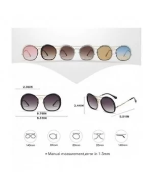 Irregular Round Frame Sunglasses for Men and Women UV400 - C2 Clear Gray Brown - CN1987AGIDQ $14.11 Round