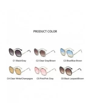 Irregular Round Frame Sunglasses for Men and Women UV400 - C2 Clear Gray Brown - CN1987AGIDQ $14.11 Round